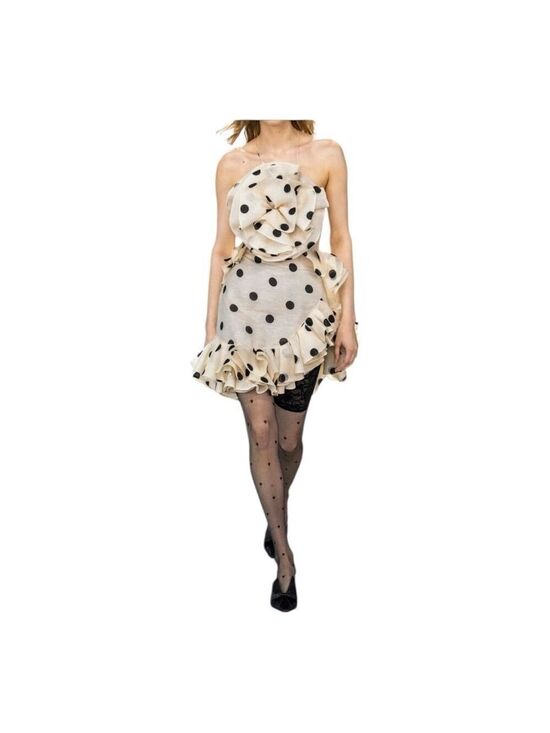 Zimmermann Dresses & Skirts - Zimmermann Black and White Polka Dot Crush Ruffle Mini Dress Size 4/6 (1)